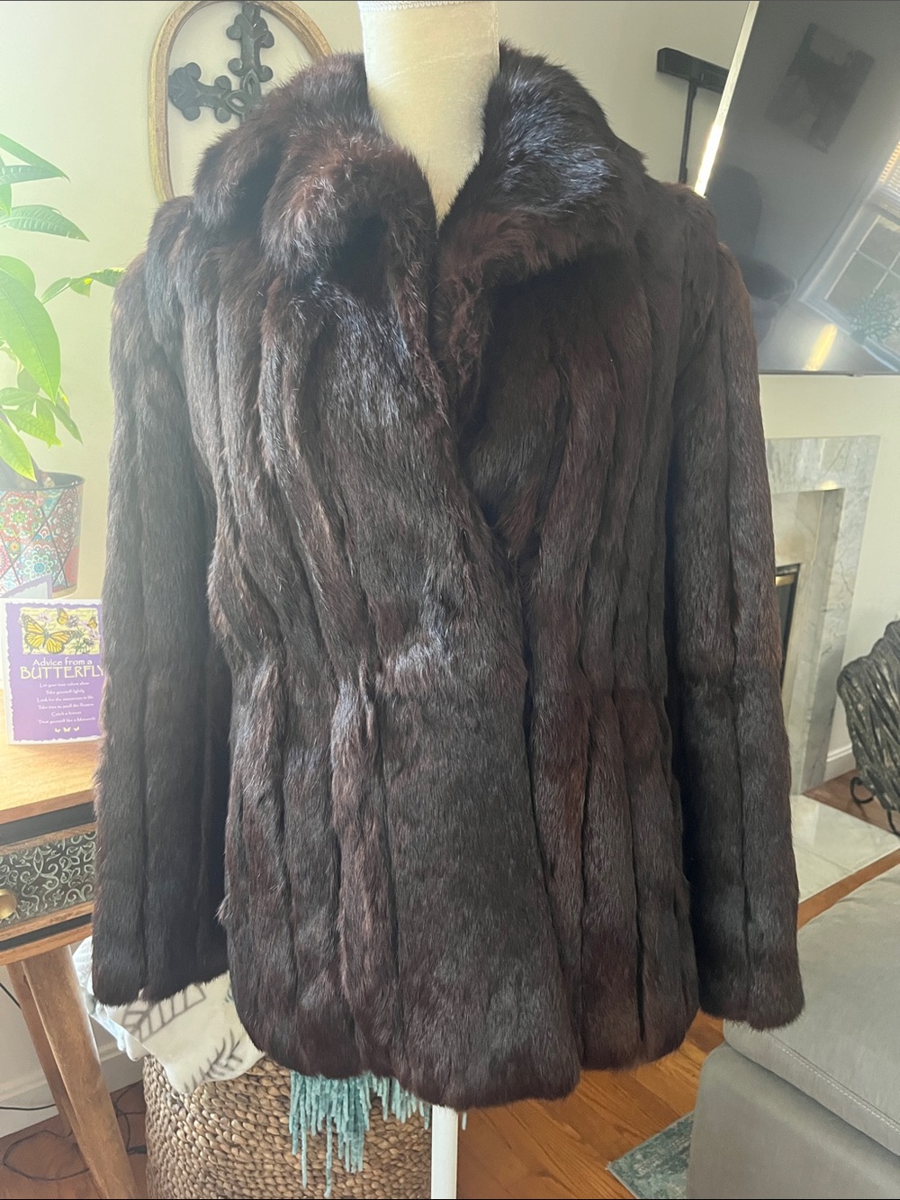 Luxury Dark Brown Mink Fur Coat - Women's Jacket